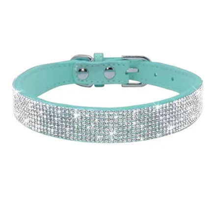 Stunning Bling Bling Leather Collar - PetTagCollars.com