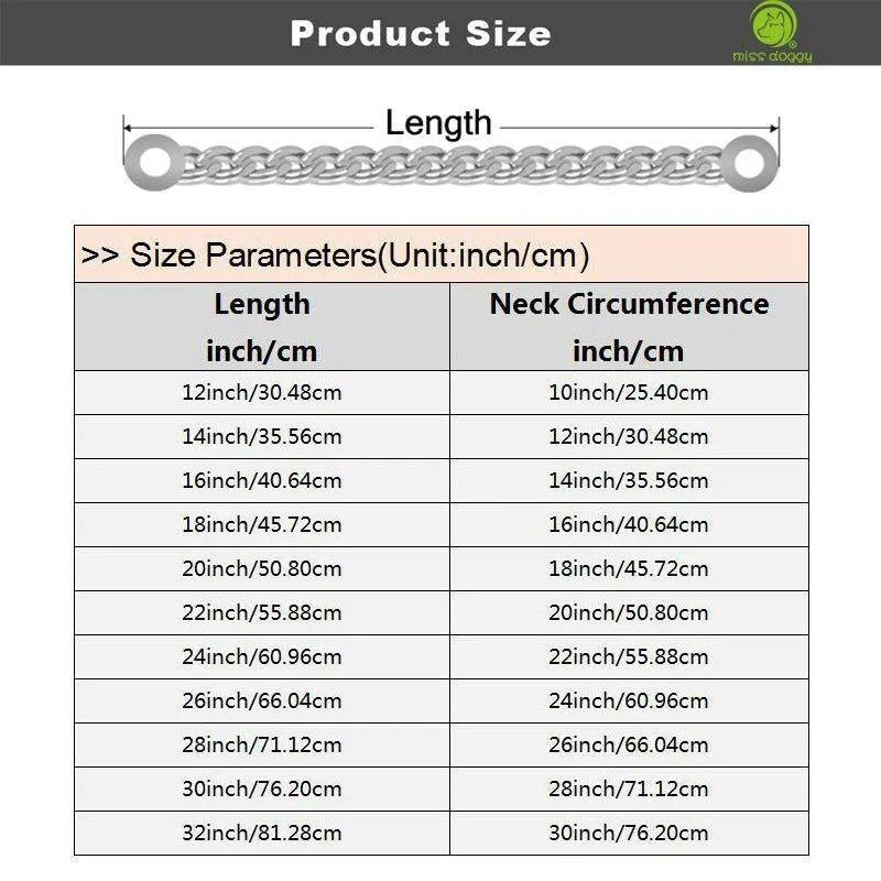 Stainless Steel 15mm Curb Chain Dog Collar - PetTagCollars.com