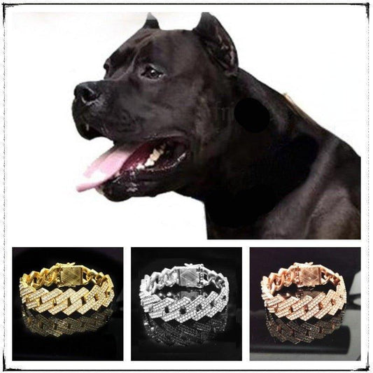Blinged Out Cuban Link Collar - PetTagCollars.com