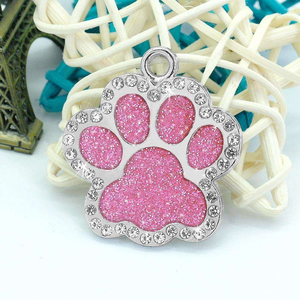 Bling Bling Paw Glitter ID Tag - PetTagCollars.com