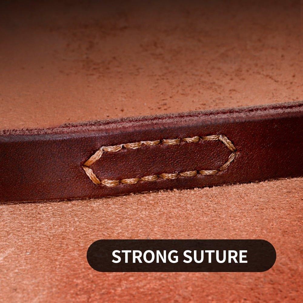 Extra Long Genuine Leather Dog Leash - 9: FancyPetTags.com