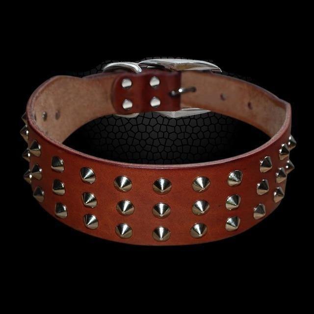 Rivets Studded Genuine Leather Collar Pet Artist