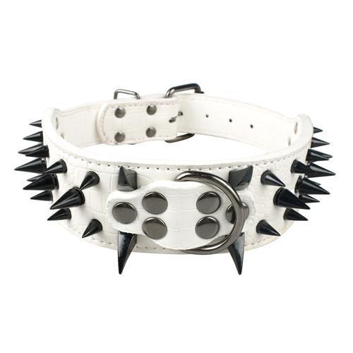 Spiked Leatherette Anti-Bite Collar - 20: FancyPetTags.com