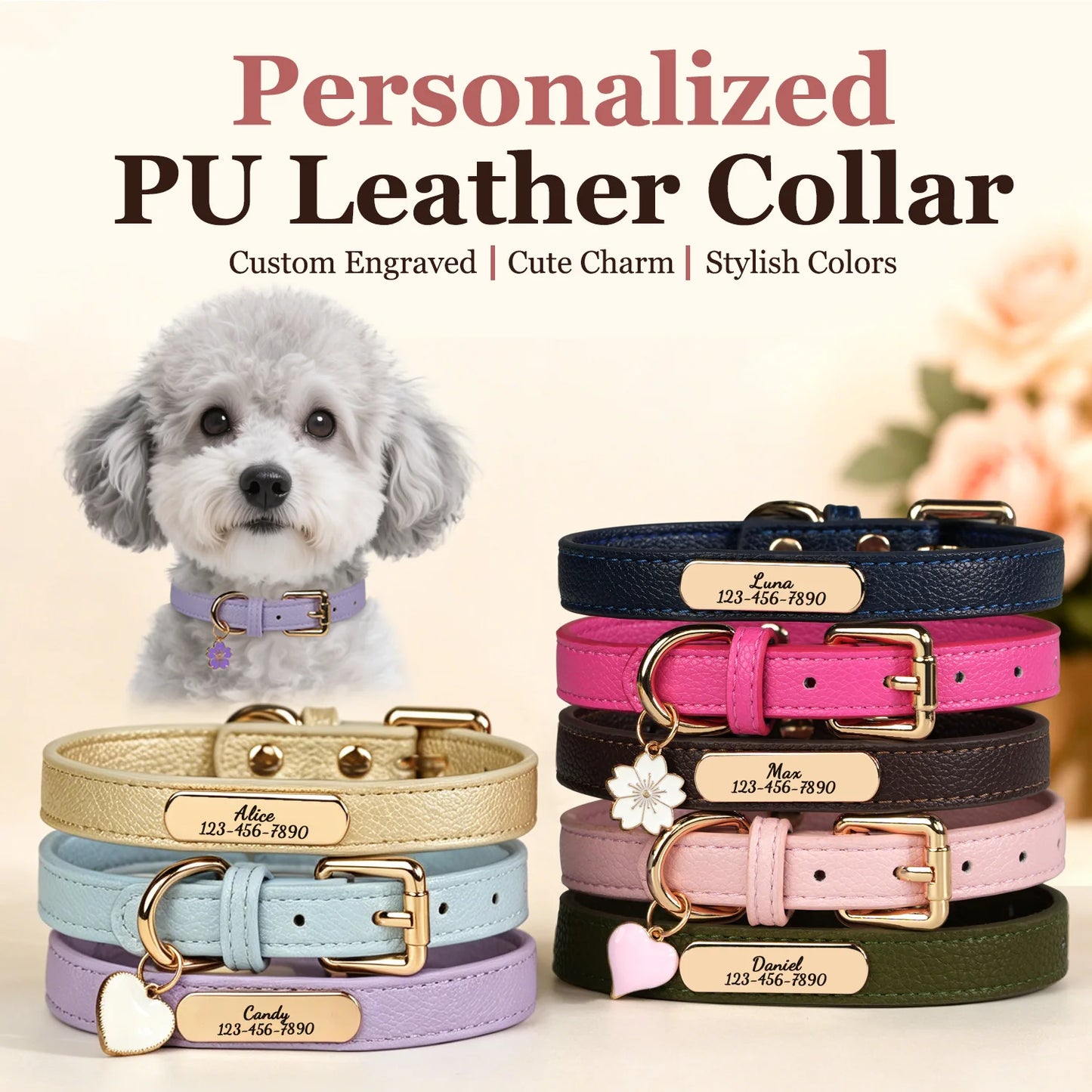 Luna Luxe Personalized Pet Collar