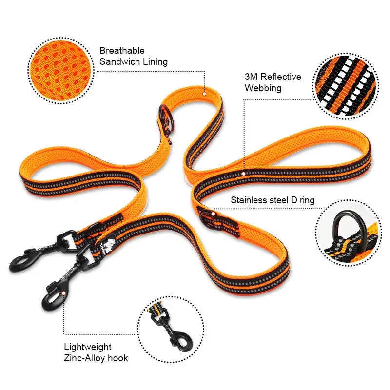 Truelove Multi-Function Reflective Dog Leash - PetTagCollars.com