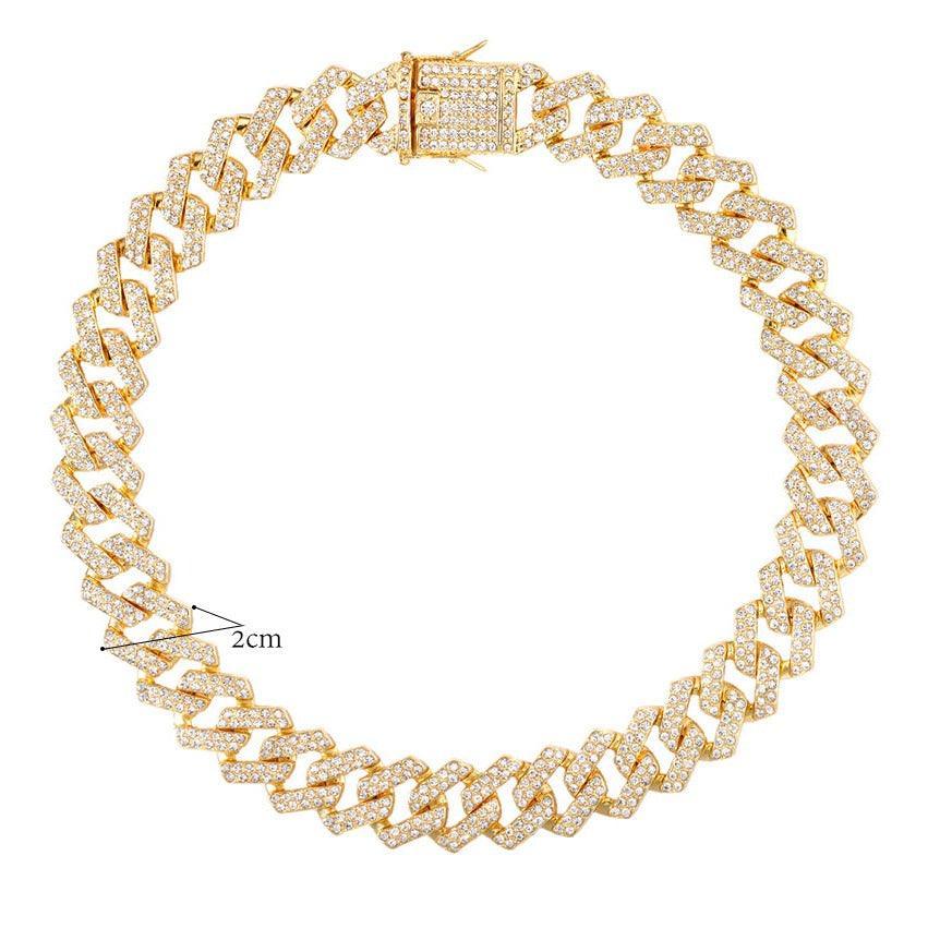 Bling Bling Hip-Hop Classic Cuban Link Decorative Collar - FancyPetTags.com