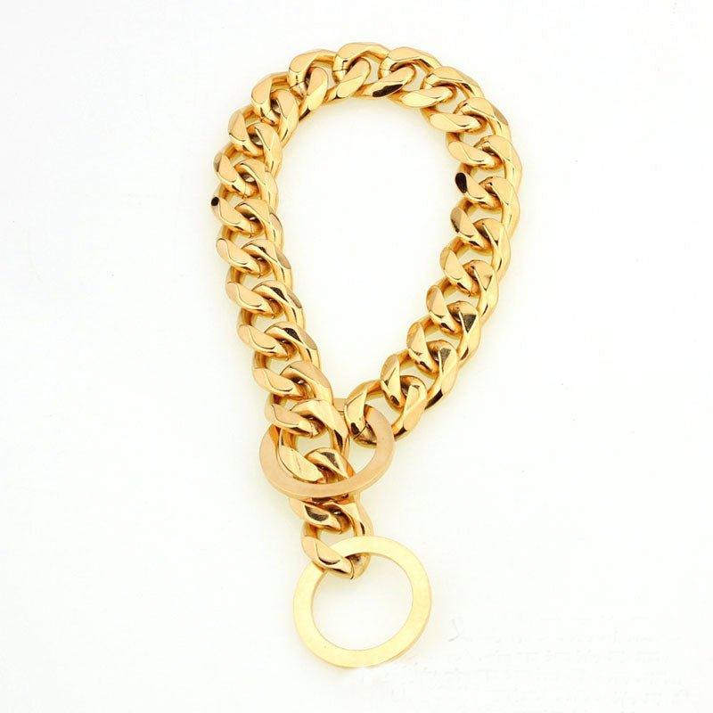 Beautiful 15mm Curb Chain Dog Collar - 9: FancyPetTags.com