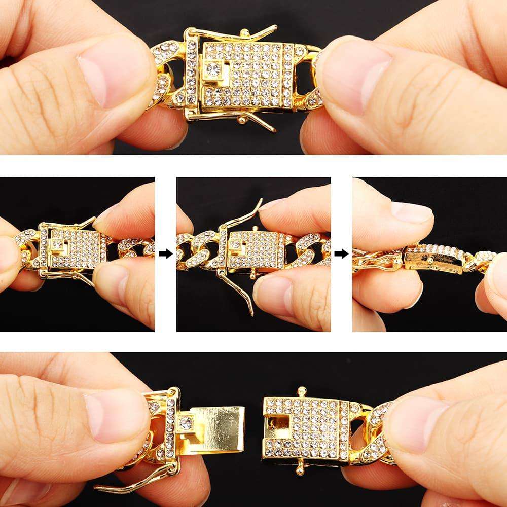 Dazzling Miami Cuban Link Bling Bling Decorative Collar - PetTagCollars.com