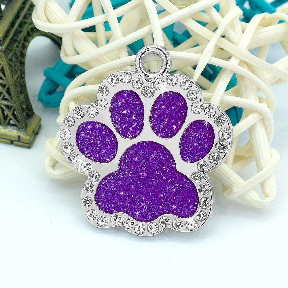 Bling Bling Paw Glitter ID Tag - PetTagCollars.com