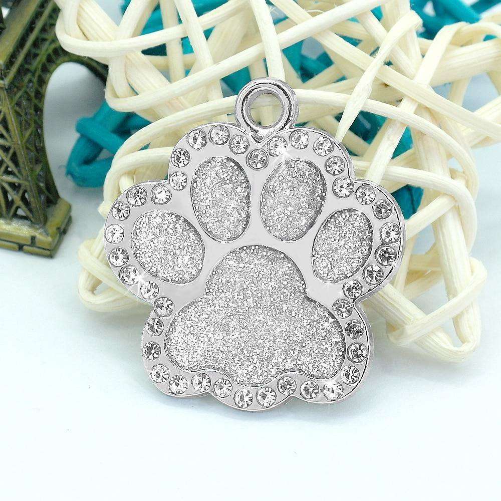 Bling Bling Paw Glitter ID Tag - PetTagCollars.com