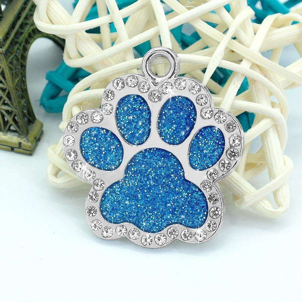 Bling Bling Paw Glitter ID Tag - PetTagCollars.com