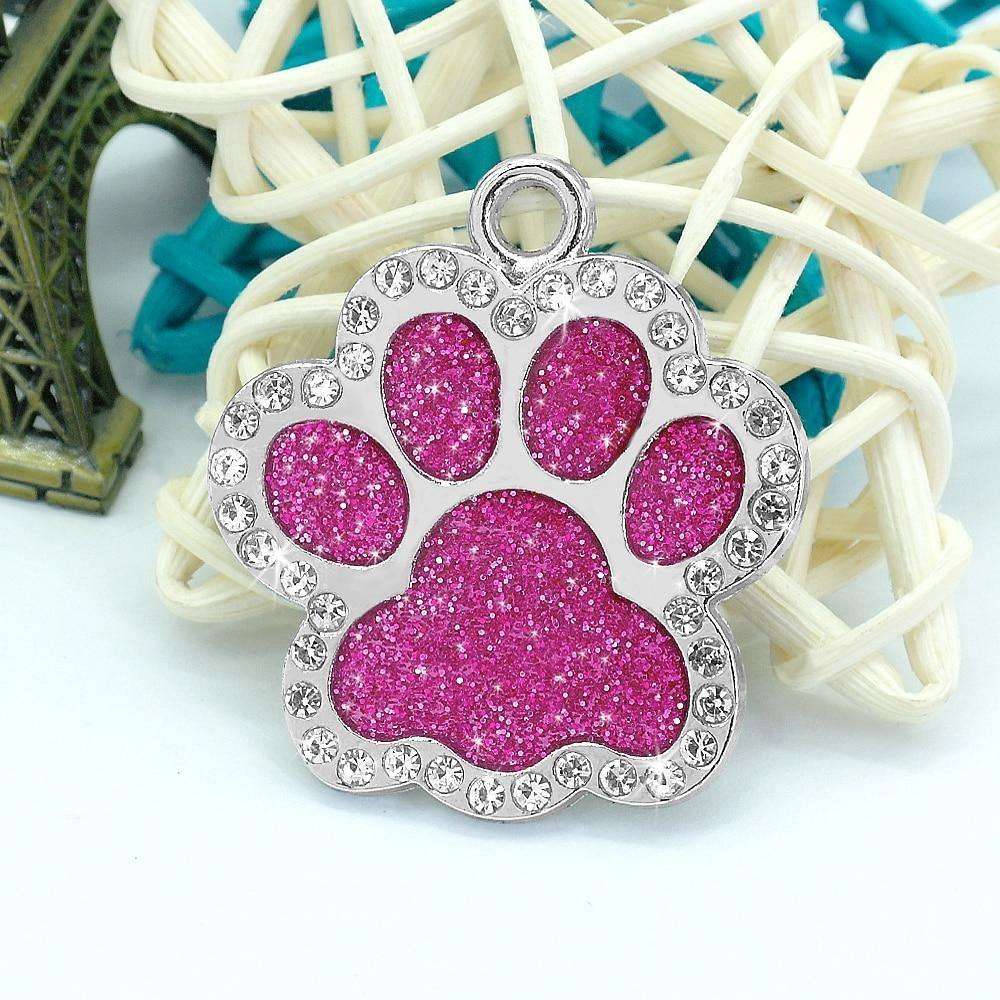 Bling Bling Paw Glitter ID Tag - PetTagCollars.com
