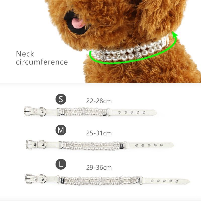 Decorative Pearl Collar - 12: FancyPetTags.com