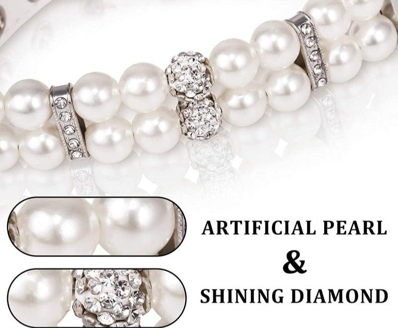 Decorative Pearl Collar - 6: FancyPetTags.com