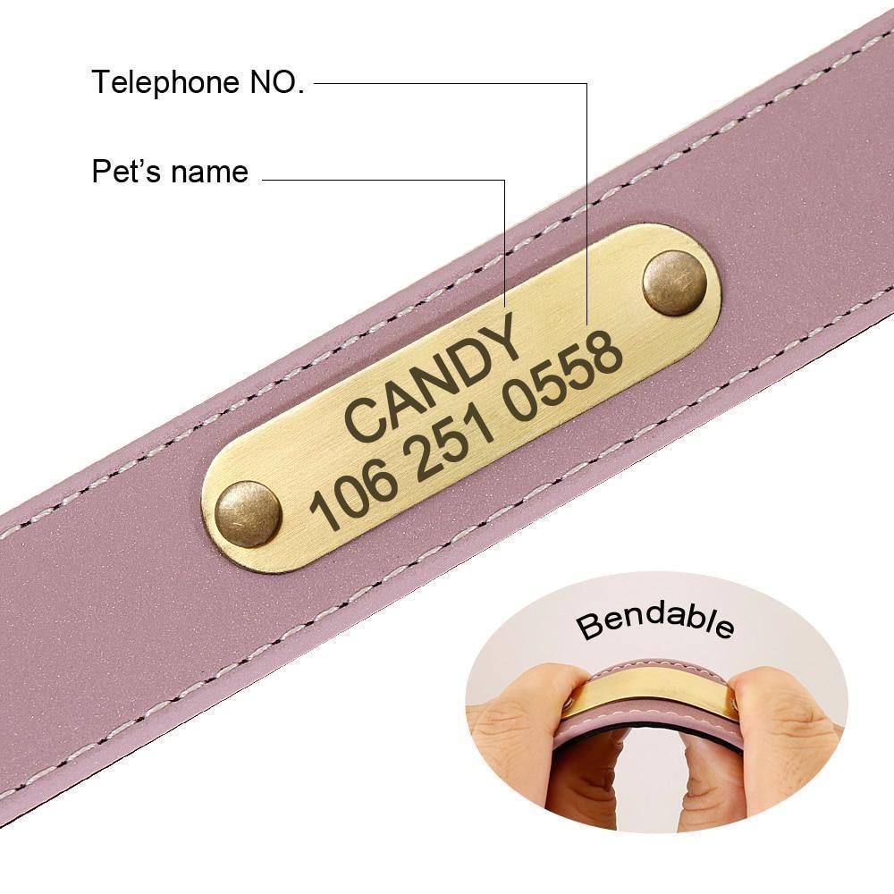DiDog Elegance Genuine Leather Custom Collar - www.FancyPetTags.com
