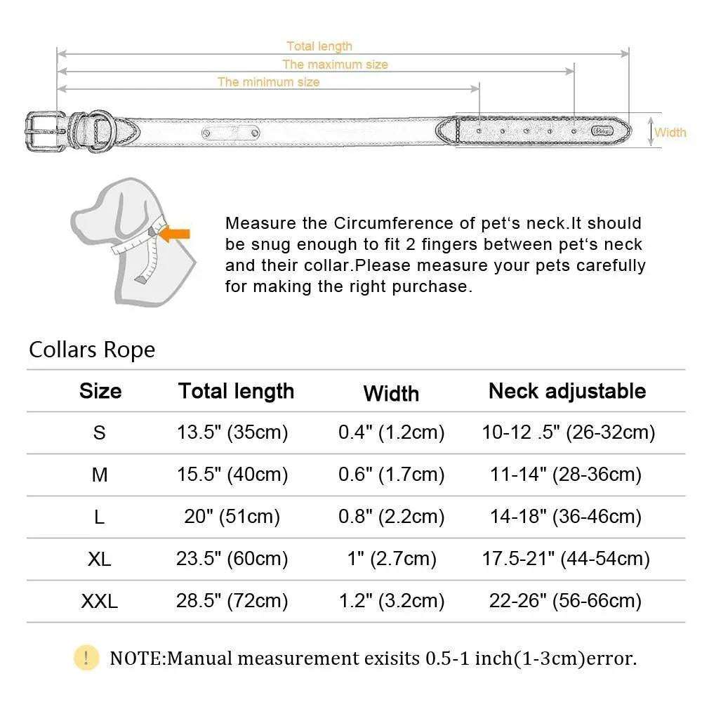 Elegance Reflective Name Tag Leather Collar - PetTagCollars.com