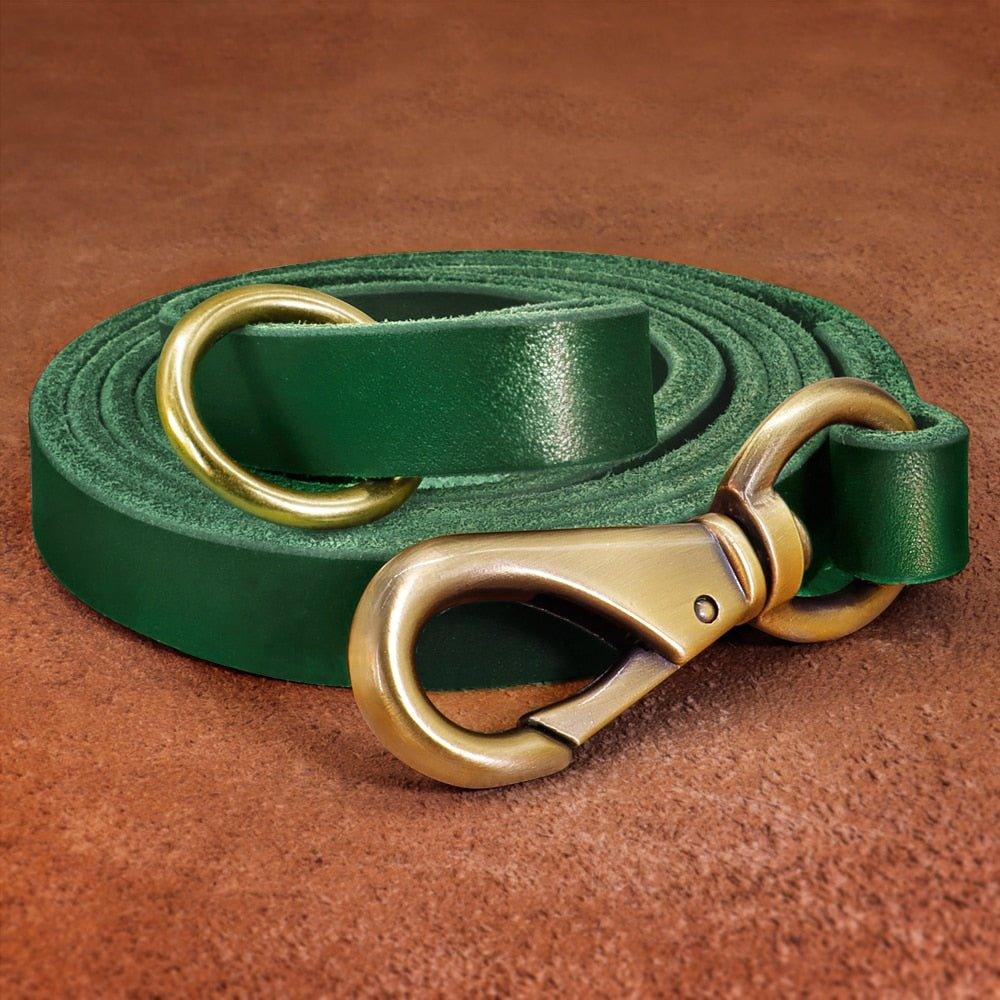 Extra Long Genuine Leather Dog Leash - 10: FancyPetTags.com