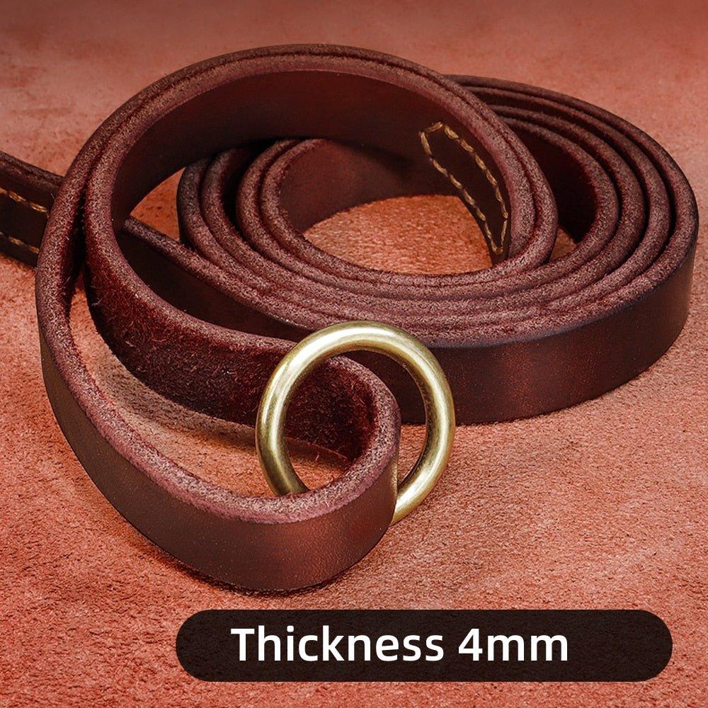 Extra Long Genuine Leather Dog Leash - 7: FancyPetTags.com