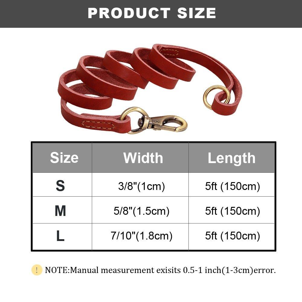 Extra Long Genuine Leather Dog Leash - 17: FancyPetTags.com