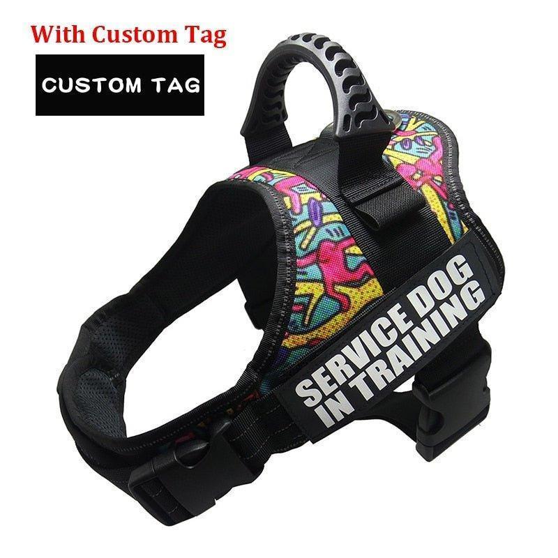 K9 Personalized Lift Handle Back Clip Harness Vest - PetTagCollars.com