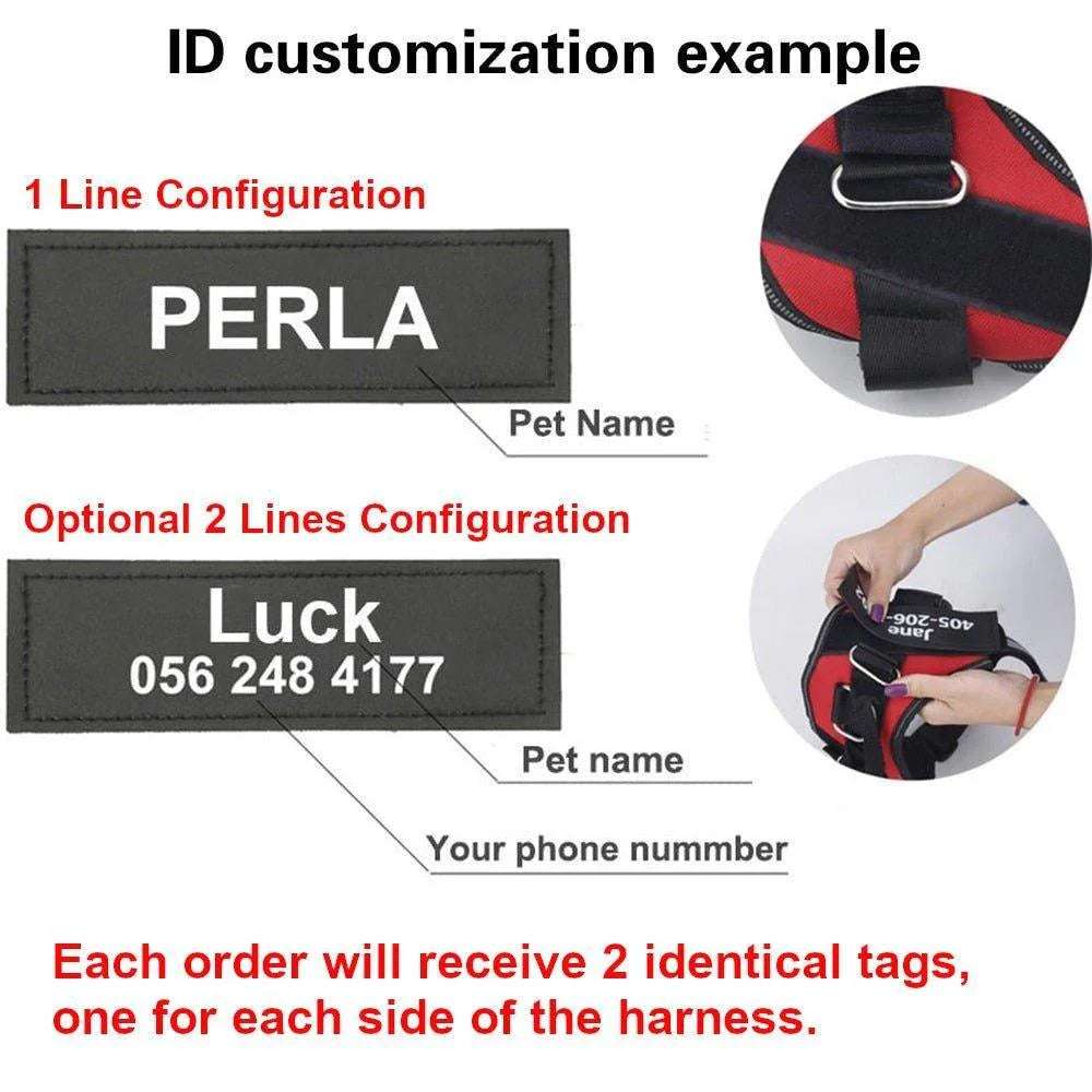 K9 Personalized Lift Handle Back Clip Harness Vest - PetTagCollars.com