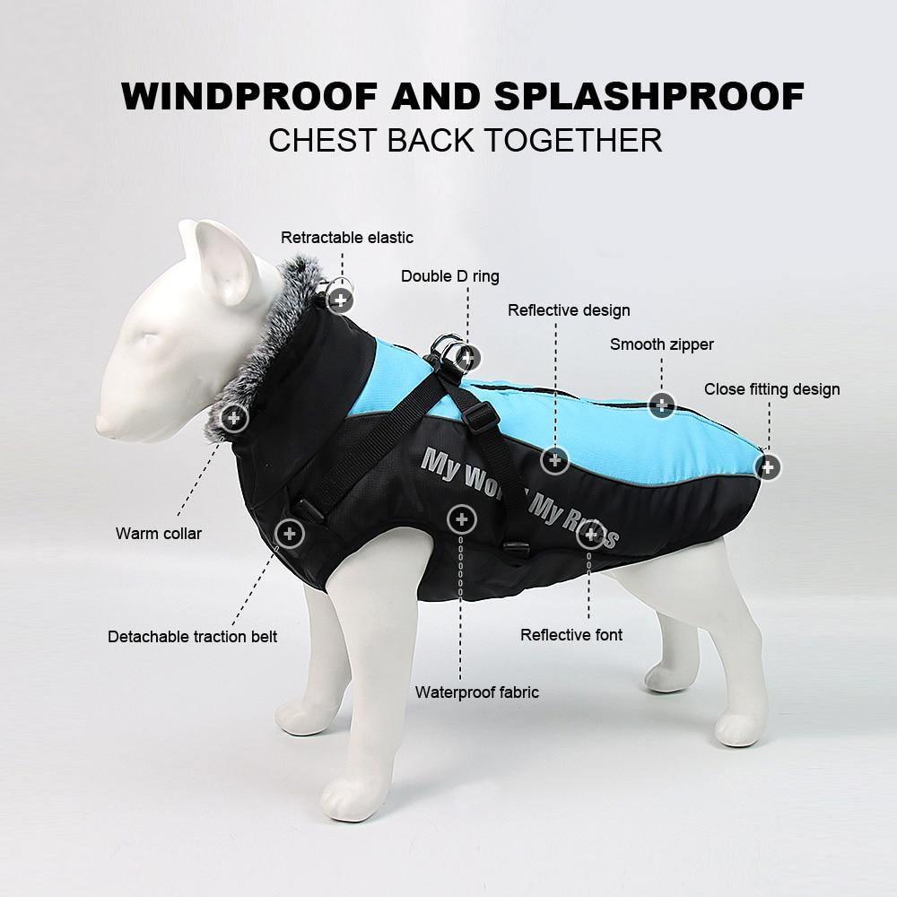 'My World My Life' No Pull Winter Harness Vest Jacket - 8: www.FancyPetTags.com