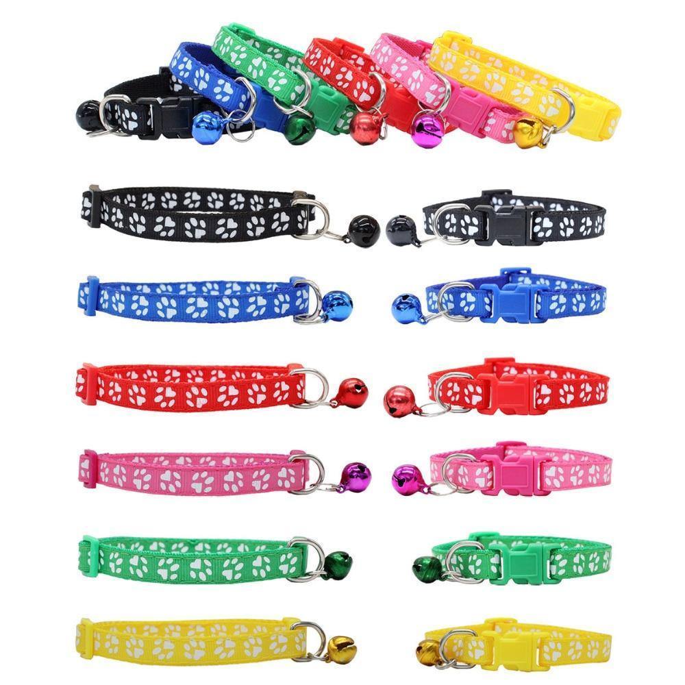 Nametag Rainbow Paw Collar with Bell - PetTagCollars.com