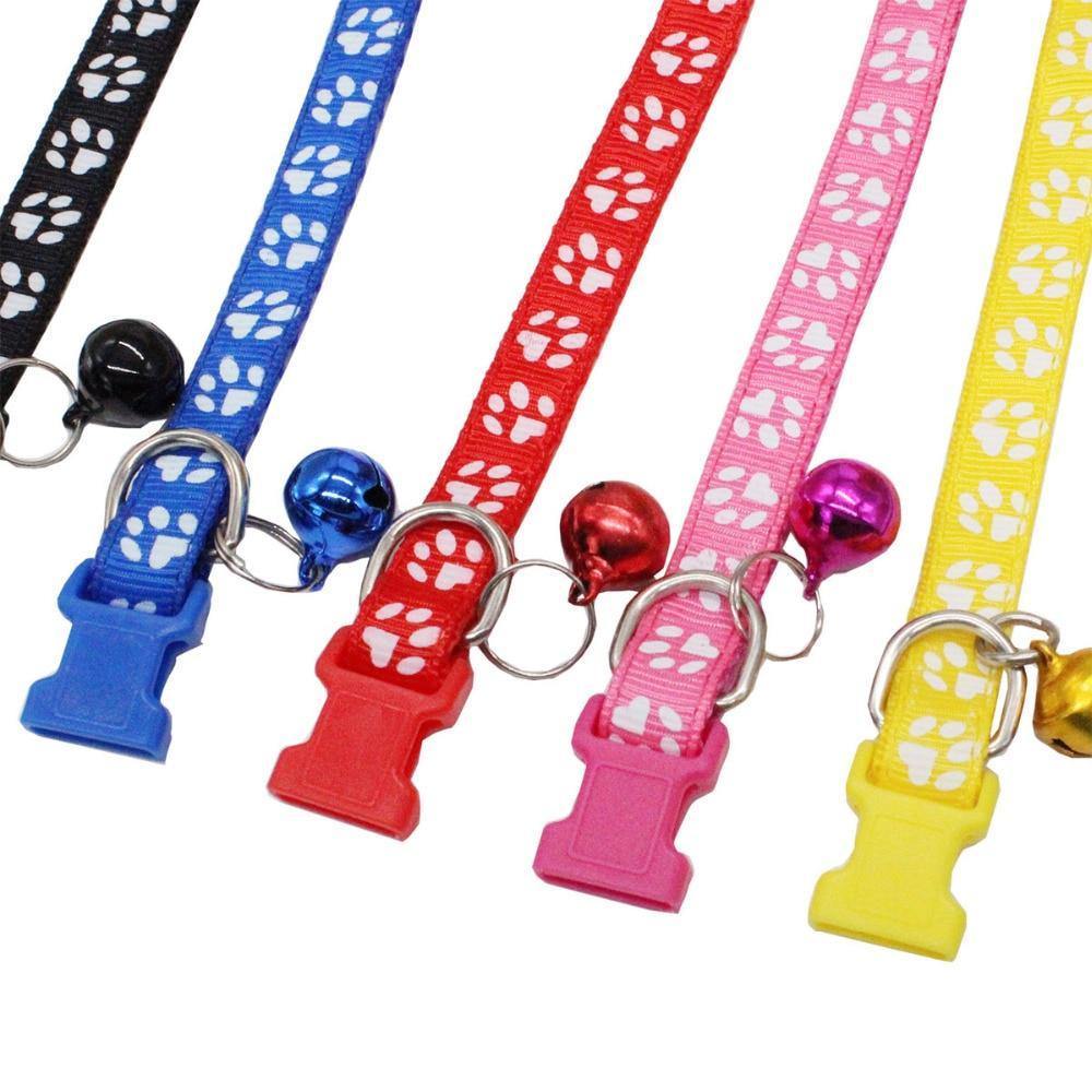 Nametag Rainbow Paw Collar with Bell - PetTagCollars.com