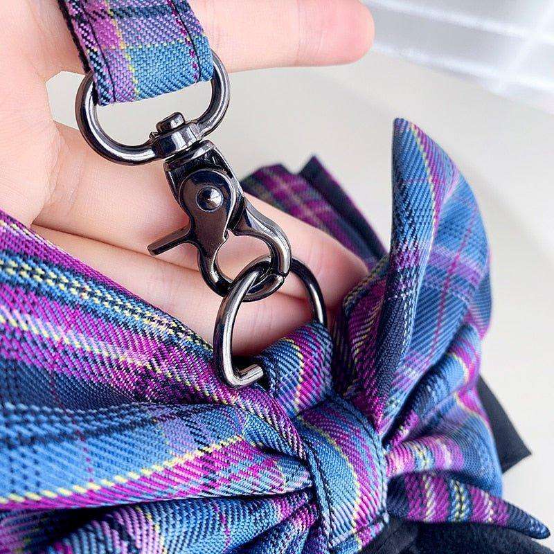 Darling Plaid Dress Back Clip Harness Leash Combo - PetTagCollars.com