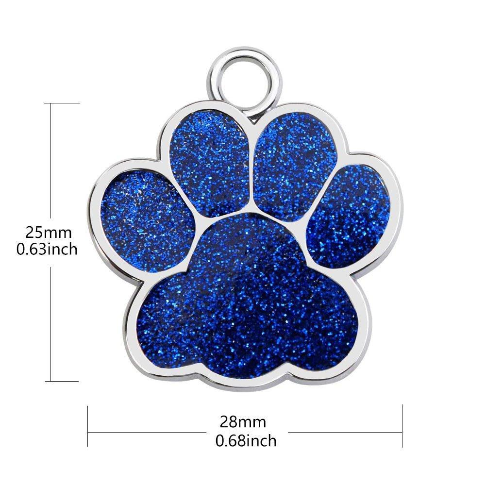 Paw Glitter (Fixed Block Font) - PetTagCollars.com