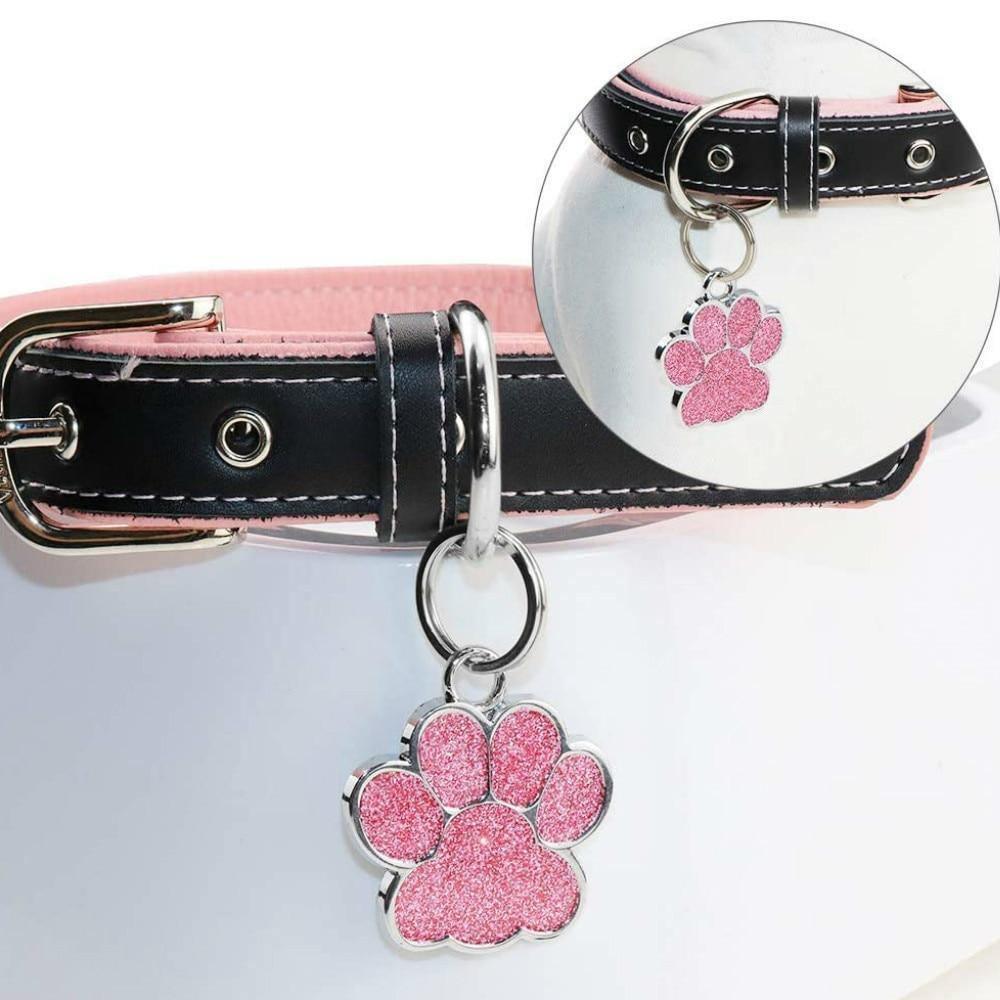 Paw Glitter (Fixed Block Font) - PetTagCollars.com