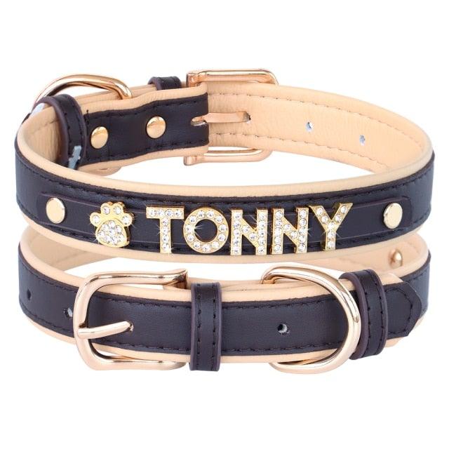 Personalized Bling Bling Rhinestone Charm Collar - 18: FancyPetTags.com