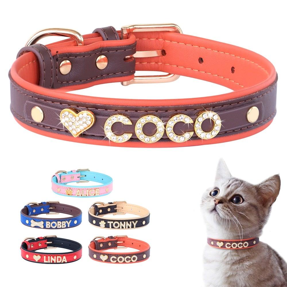 Personalized Bling Bling Rhinestone Charm Collar - 1: FancyPetTags.com