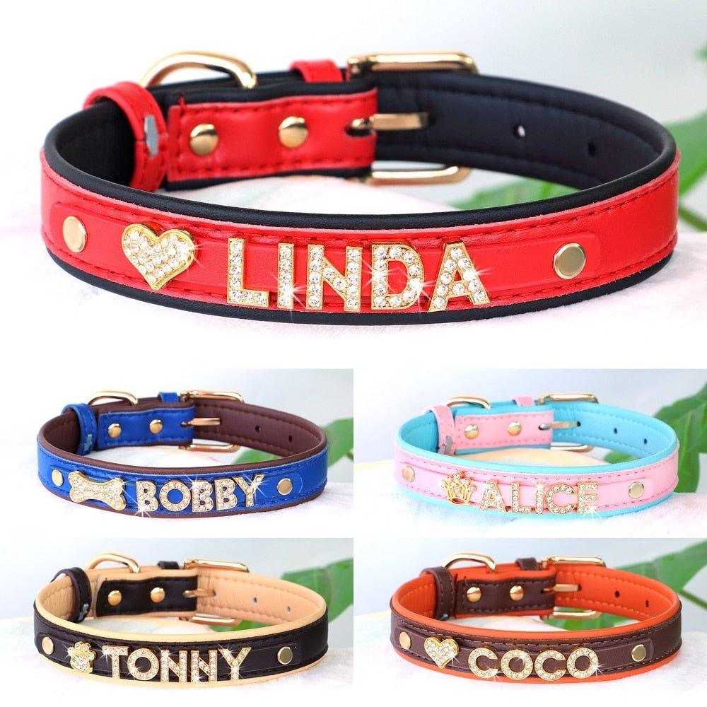 Personalized Bling Bling Rhinestone Charm Collar - 12: FancyPetTags.com
