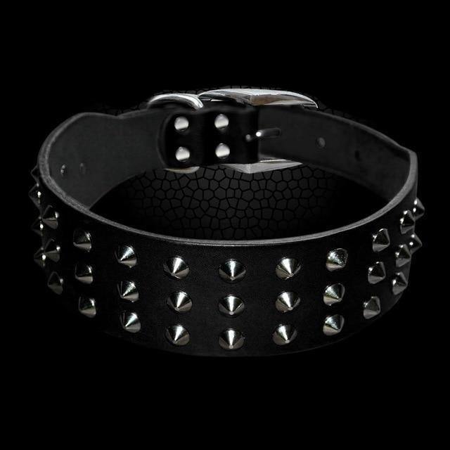 Rivets Studded Genuine Leather Collar Pet Artist