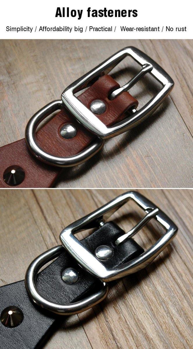 Rivets Studded Genuine Leather Collar Pet Artist
