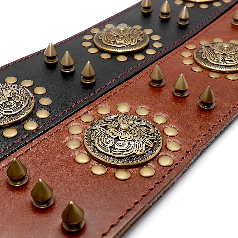 Spiked Studded Big Dog Genuine Leather Collar - 8: FancyPetTags.com
