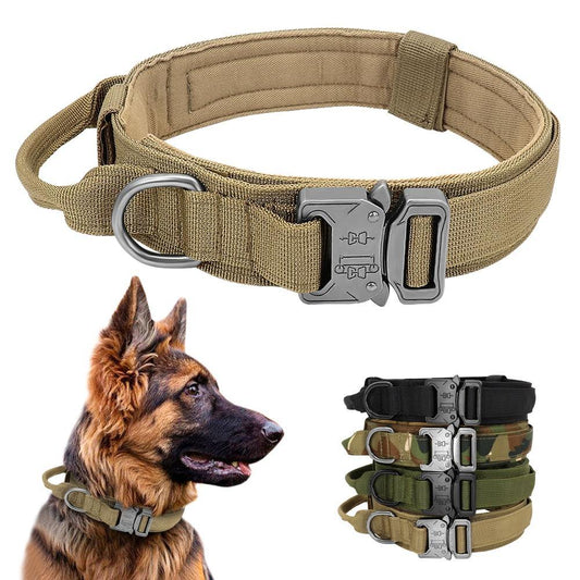 Tactical Dog Collar With Side Handle - www.FancyPetTags.com